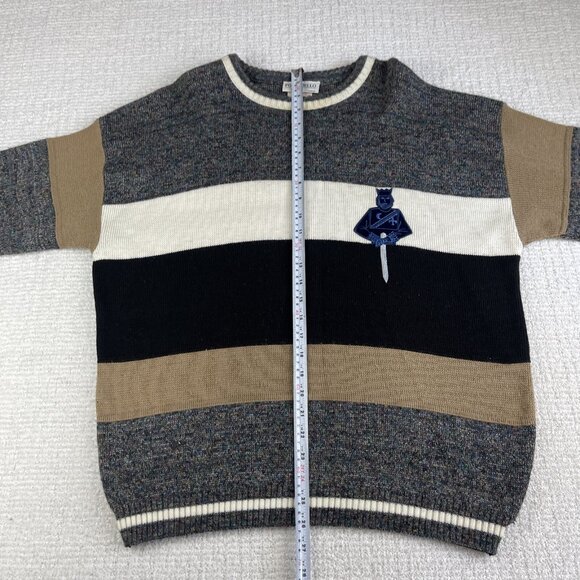 VTG Porto Bello Canada Made Knight Logo grandpa crewneck sweater gray Men Sz M - Picture 15 of 16